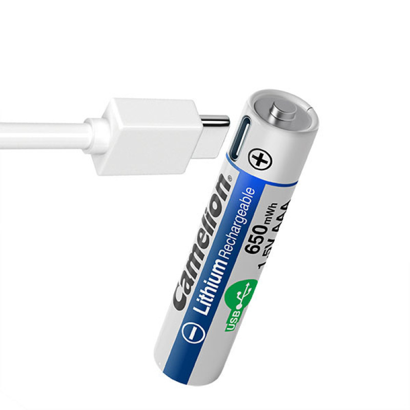 باتری نیم قلمی قابل شارژ کملیون مدل 1.5VLi-AAA650 بسته دو عددی