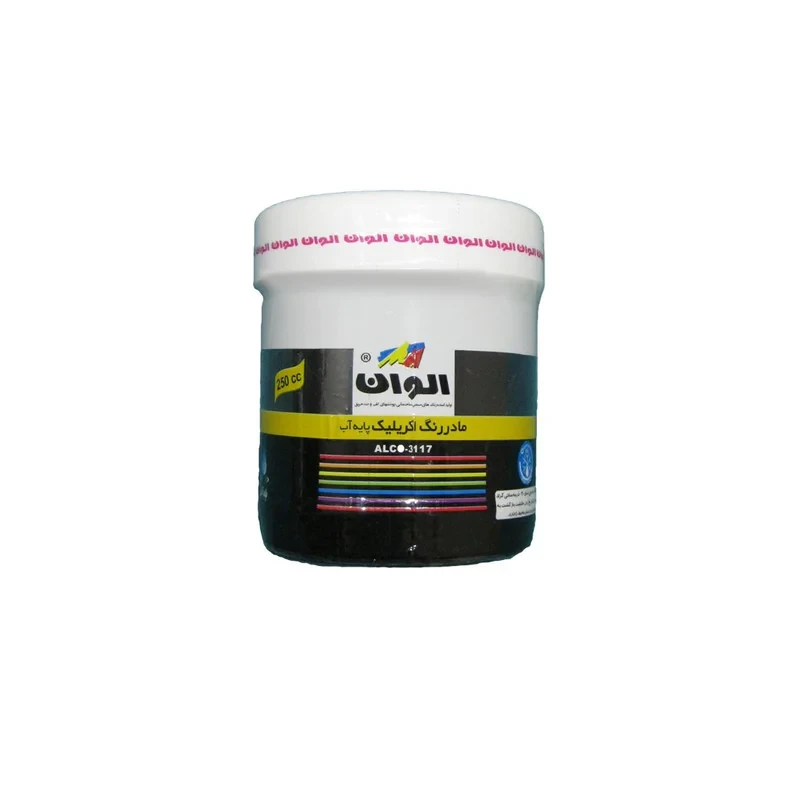 مادر رنگ اکریلیک مشکی الوان کد 599 حجم 250 میلی لیتر