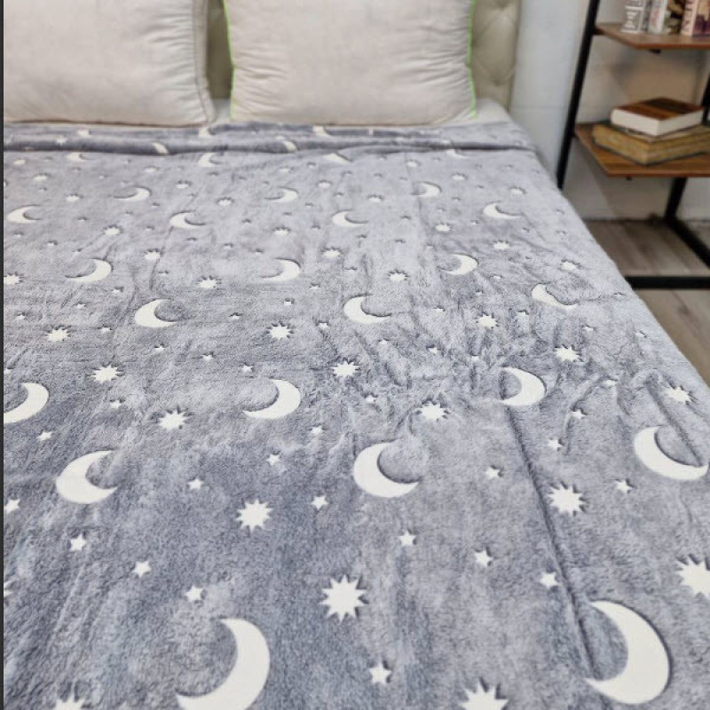 پتو مسافرتی 2 نفر ویراگیتا مدل شبنماماه و ستاره سایز 220x200 سانتی‌متر