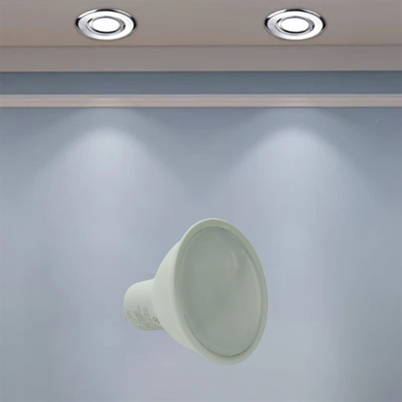 لامپ هالوژن ال ای دی 6 وات ایران زمین مدل daylight پایه GU10 بسته 8 عددی
