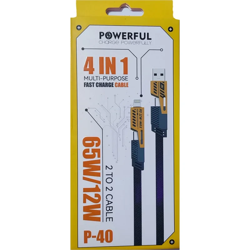 کابل تبدیل USBUSB-C به لایتنینگUSB-C پاور فول مدل 4in1 طول 1.2 متر