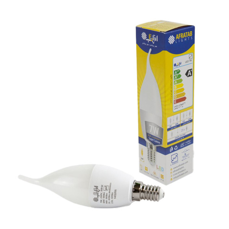 لامپ 7 وات افراتاب مدل AF-TC37-7W  پایه E14  پک 6 عددی