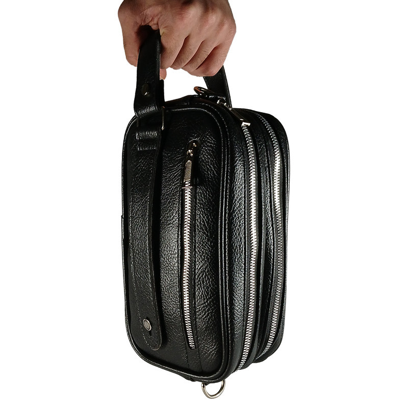 کیف دستی و دوشی مردانه چرم مصنوعی مدل QZ-HBF-001