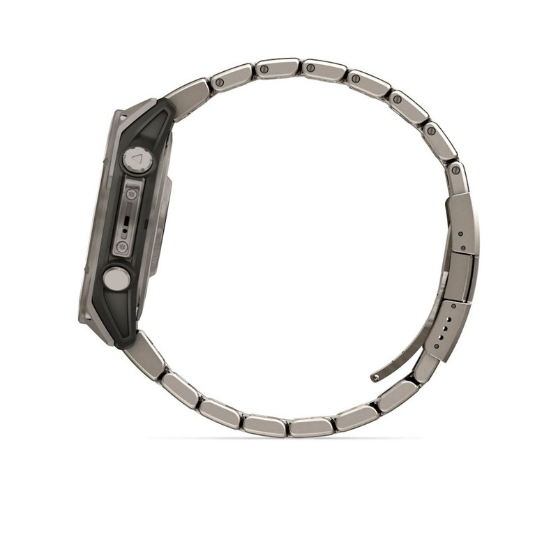 ساعت هوشمند گارمین مدل Fenix 8 - 47mm دارای قابلیت های صفحه نمایش لمسی، کنترل موسیقی، کنترل سطح اکسیژن خون، ضد آب، بند تیتانیوم
