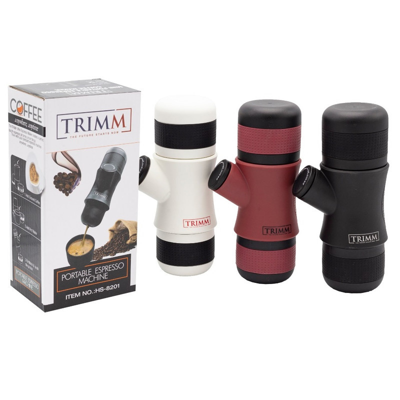 اسپرسوساز 800 میلی‌لیتری تریم مدل HS-8201، با مصرف پودر قهوه، مناسب تهیه اسپرسو، ریسترتو، موکا و امریکانو، دارای 1 عدد نازل قهوه