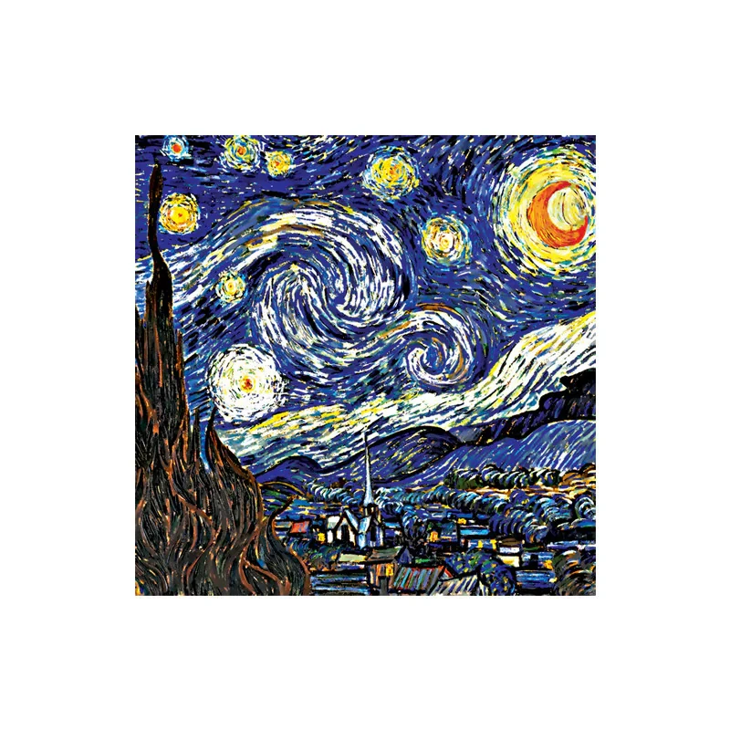 زیر لیوانی مدل رومادون طرح نقاشی شب پر ستاره ونگوگ VanGogh کد 05