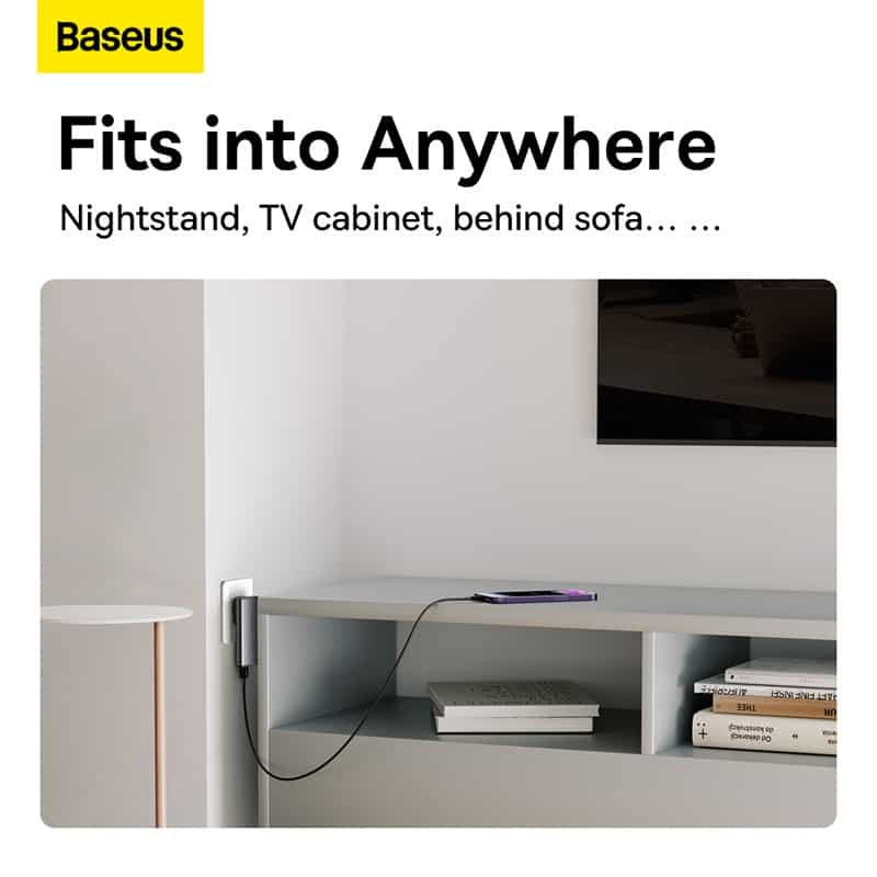 شارژر دیواری 65 وات بیسوس مدل GaN5 Pro Ultra-Slim به همراه کابل تبدیل USB-C