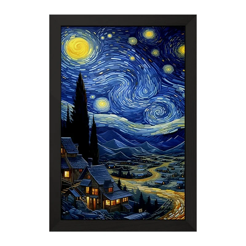 تابلو خندالو مدل شب پر ستاره کد F5092