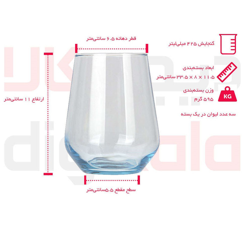 لیوان پاشاباغچه مدل آلگرا کد 41536 بسته 24 عددی