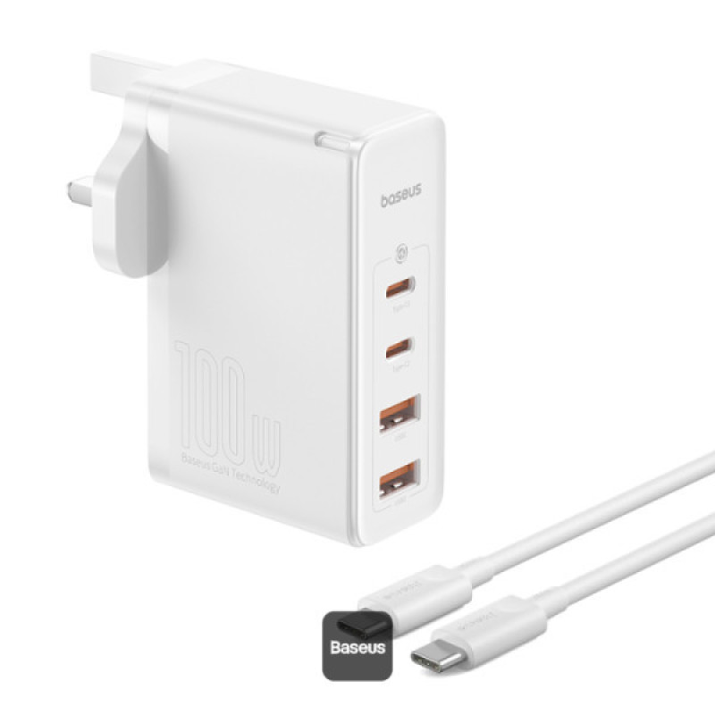 شارژر دیواری 100 وات بیسوس مدل GAN5 PRO 100W به همراه کابل USB-C