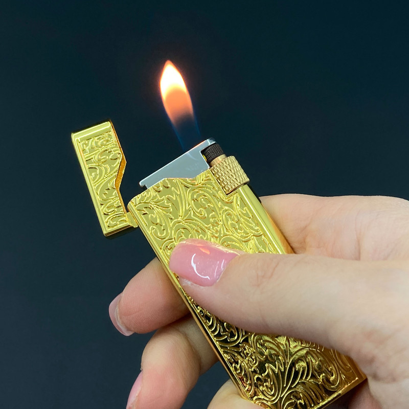 فندک گازی مدل چرخ بغل باریک طرح اسلیمی کد DKD-1304