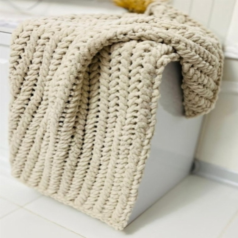 شال مبل مدل پافی طرح گندمی سایز 80×120 سانتی متر