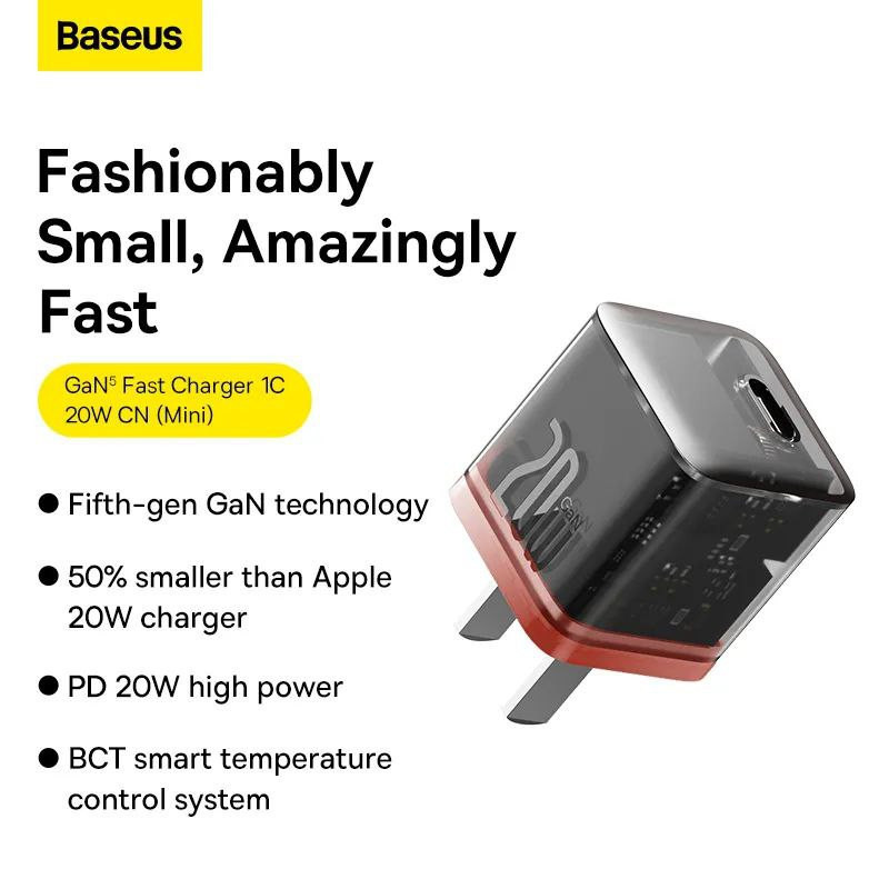 شارژر دیواری 20 وات بیسوس مدل GAN5 Fast Charger