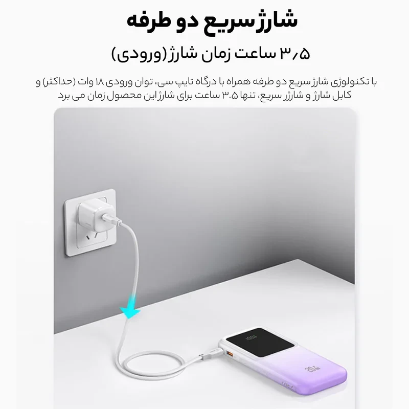 پاوربانک یوسمز مدل CD193 ظرفیت 10000 میلی آمپر