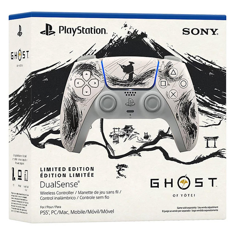 دسته بازی پلی استیشن 5 سونی مدل DualSense Ghost of Yotei Black Limited Edition