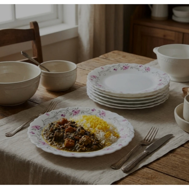 بشقاب خورش خوری پارس اپال مدل لیندا 124 بسته 6 عددی