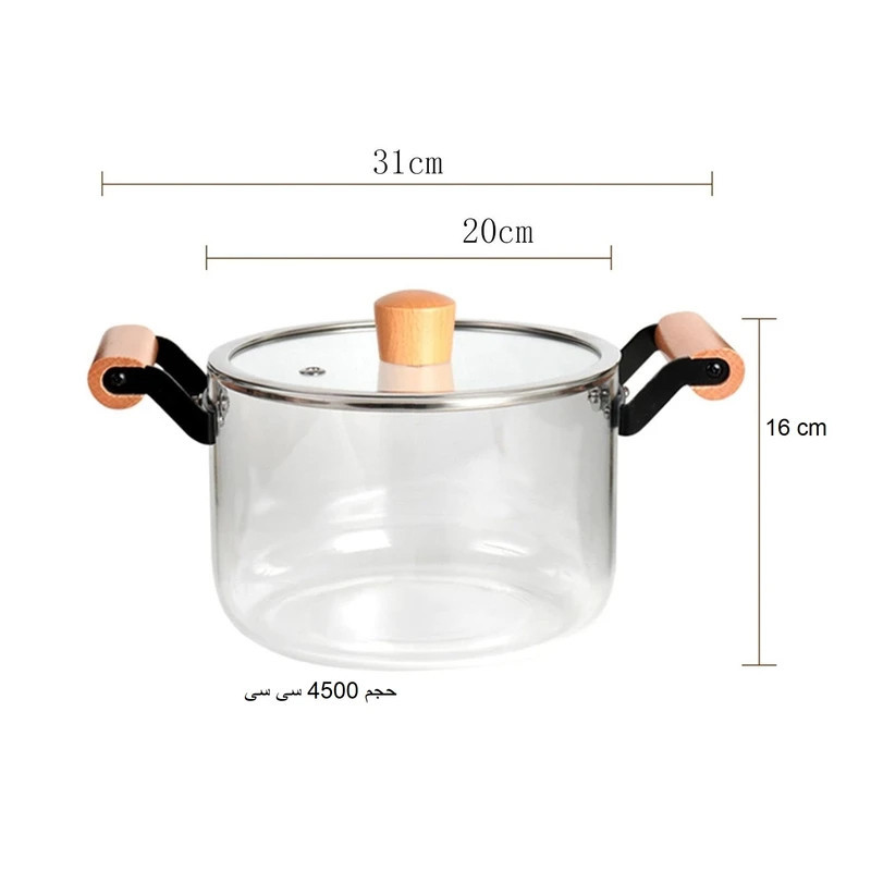 قابلمه پیرکس مدل شیشه ای 4.5L سایز 20