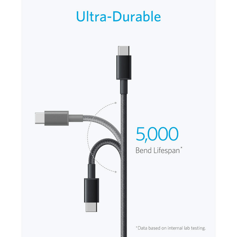 کابل تبدیل USB-A به USB-C انکر مدل Nylon A8173 طول 1.8 متر