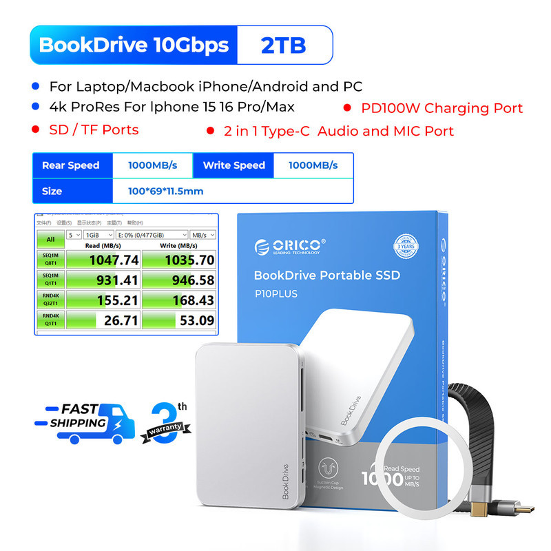 اس اس دی اکسترنال اوریکو مدل P10PRO-2T ظرفیت 2 ترابایت رابط USB 3.2 Gen2