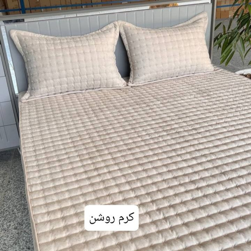 سرویس ملحفه 2 نفر 3 تکه مدل مخمل گلدوزی شده ترک سایز 200*160 سانتی متر