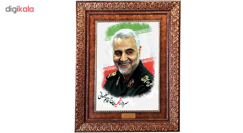 تابلو فرش ماشینی نقش نگار رضوی طرح سردار قاسم سلیمانی کد 98P