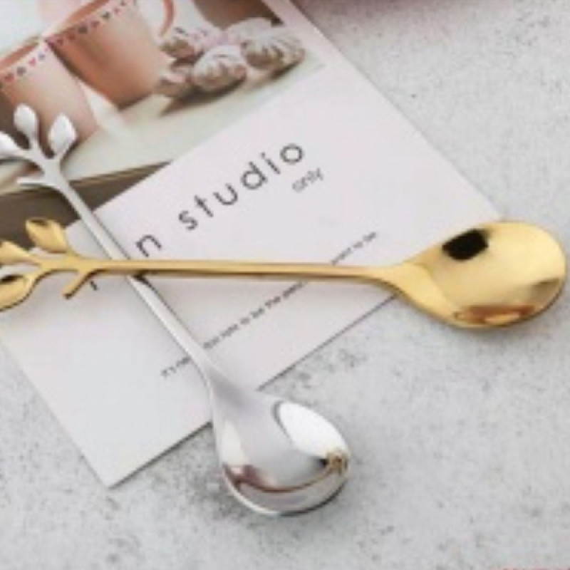قاشق چای خوری مدل گلبرگ بسته دو عددی