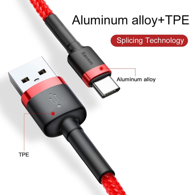 کابل تبدیل USB به USB-C باسئوس مدل CAFULE CATKLF-BG1 طول 1 متر
