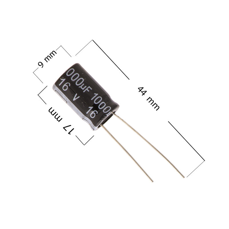 خازن الکترولیت 1000 میکرو فاراد کد 16v بسته 2 عددی