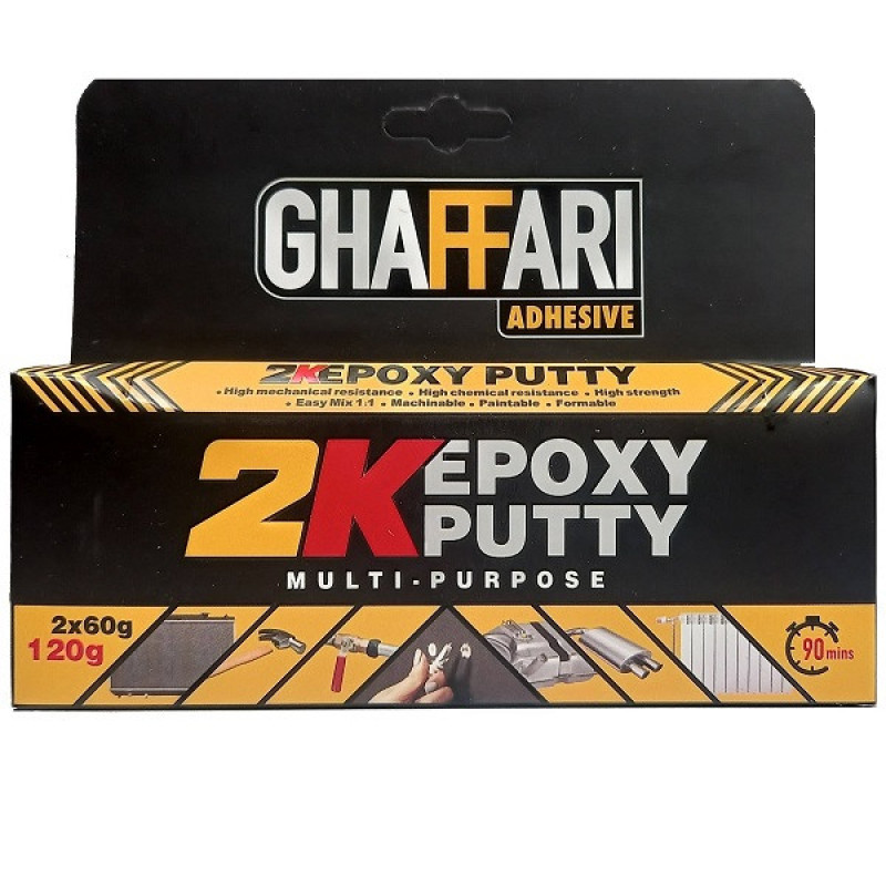 چسب خمیری دوقلو غفاری مدل 2k وزن 120 گرم