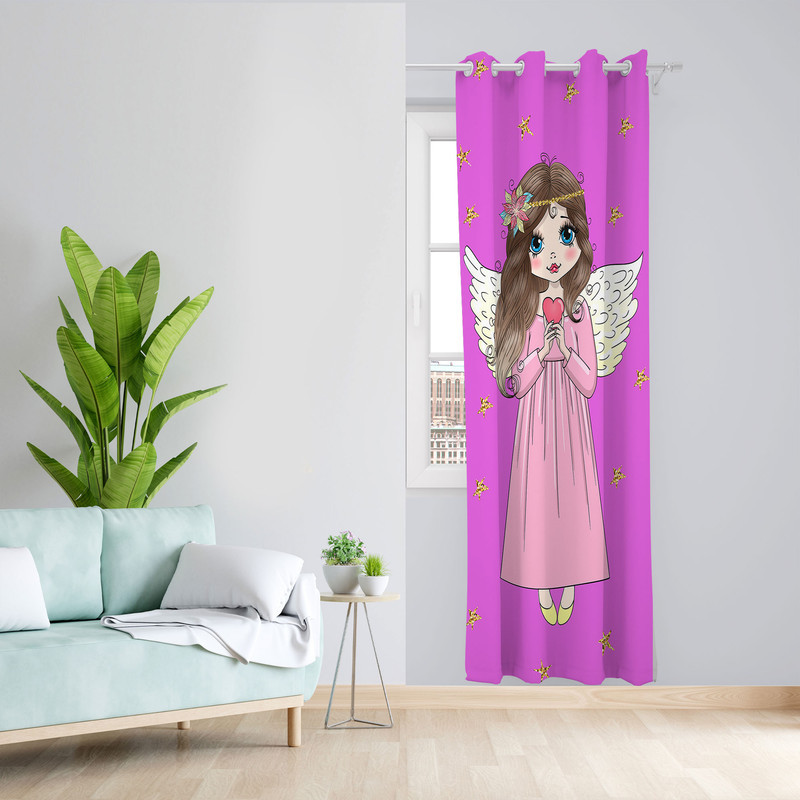 پرده مدل دخترانه مخمل پانچی کد 4789aسایز 140x200 سانتی متر