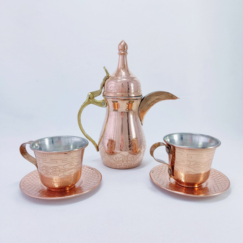 ست 5 تکه دله و فنجان مسی مدل یادگار کد HS59