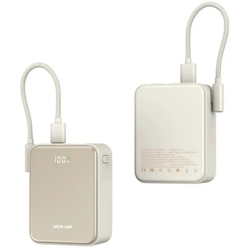 پاوربانک 20 وات گرین لاین مدل GL-PX85 با ظرفیت ده هزار میلی آمپر ساعت
