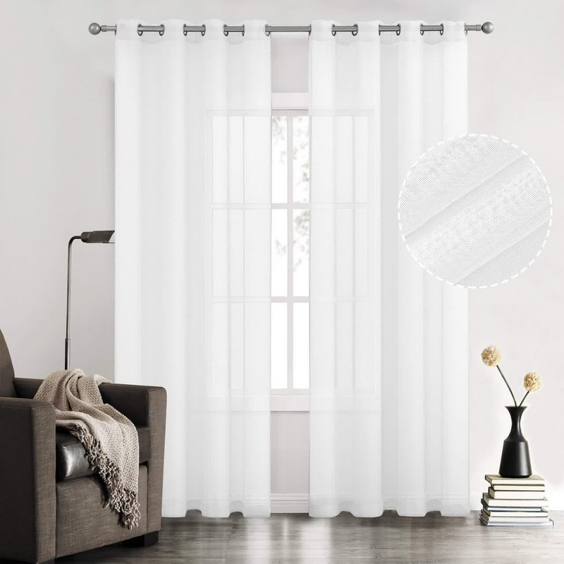 پرده تیکو دکو مدل کتان تور سایز 140x280 سانتی متر