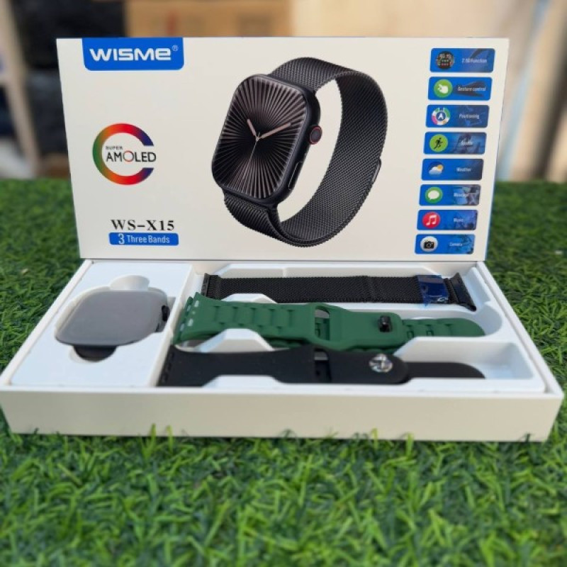 ساعت هوشمند 46 میلی متری مدل Wisme-X15 بند سیلیکونی