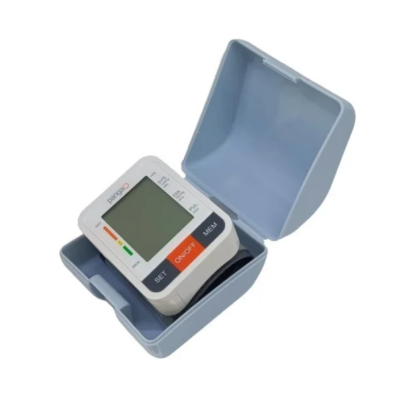 فشارسنج مچی دیجیتال پانگائو مدل PG-800A31 با حافظه 90 عدد، تشخیص آریتمی قلب، نوار معیار فشار خون WHO، وزن سبک و کیس حمل مقاوم