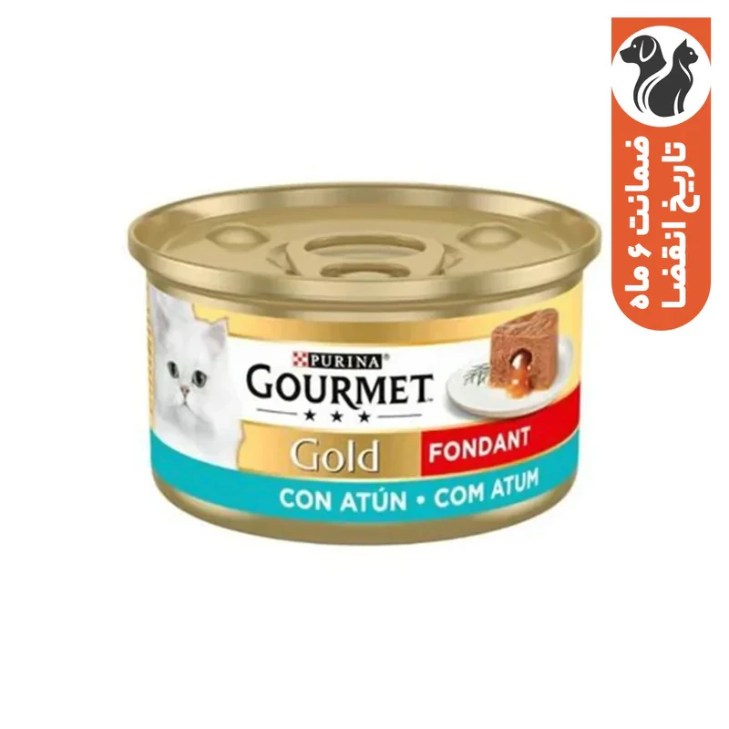 کنسرو غذای گربه بالغ گورمت مدل Gold Fondant بافت مغزدار با طعم ماهی تن وزن 85 گرم