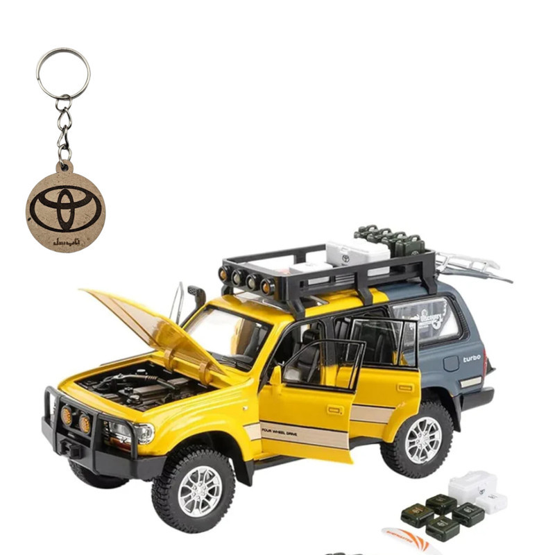 ماکت ماشین ناب سل مدل تویوتا لندکروزر آفرود Toyota Land Cruiser LC80 کد W100 به همراه جاسوییچی
