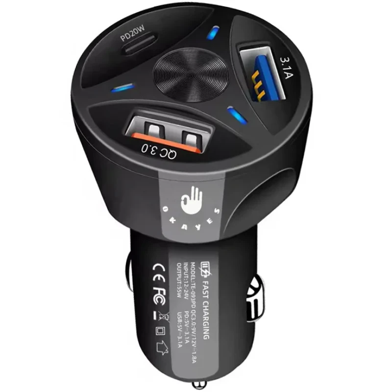 شارژر فندکی 38 وات اکی یس مدل PD1QC3USB200