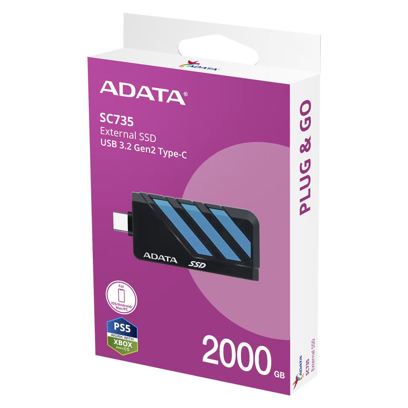 اس اس دی اکسترنال ای دیتا مدل SC735 ظرفیت 2 ترابایت رابط USB 3.2 Gen2