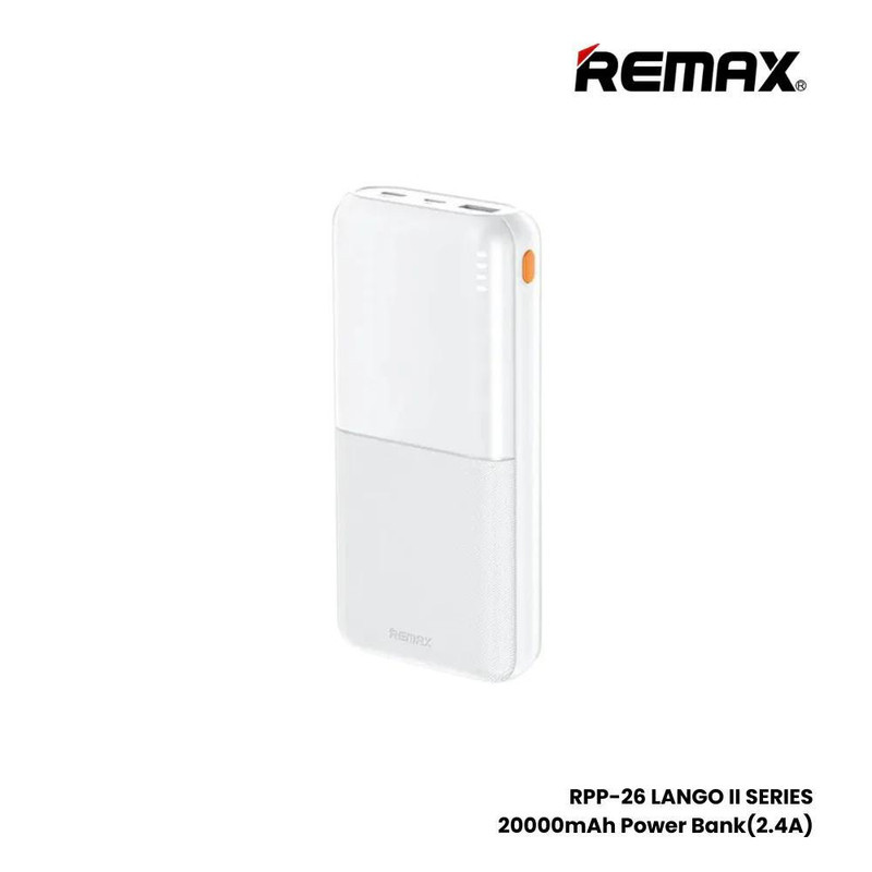پاوربانک 12 وات ریمکس مدل RPP-26 ظرفیت 20000 میلی آمپر ساعت
