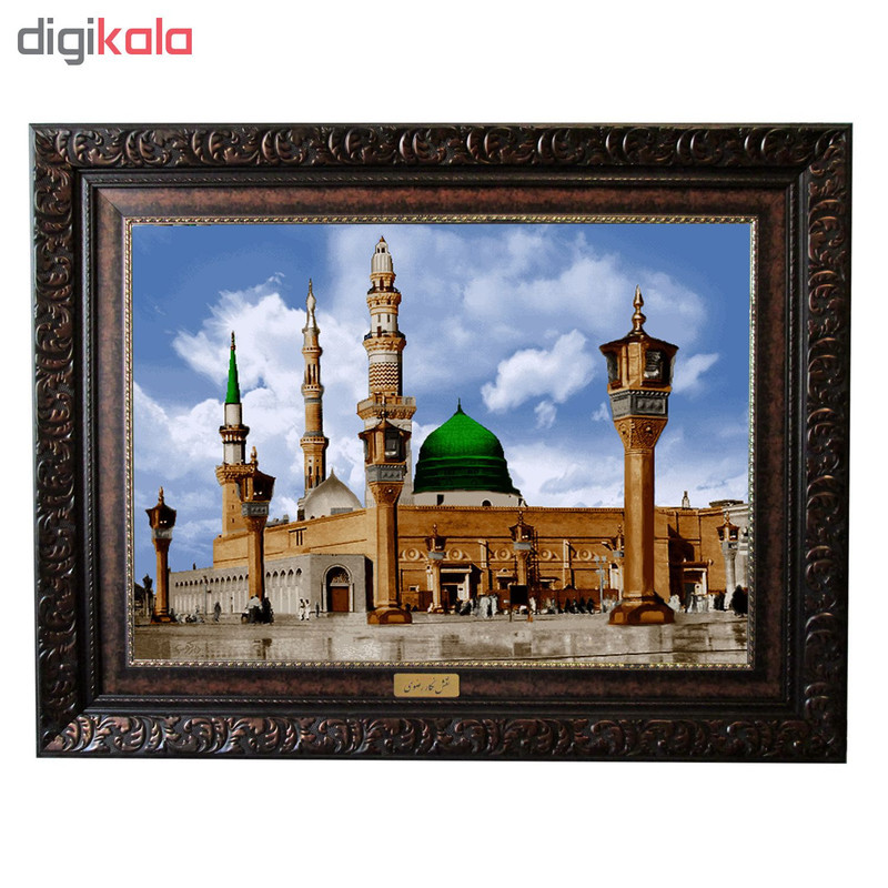تابلو فرش ماشینی نقش نگار رضوی طرح مسجد النبی کد 531B