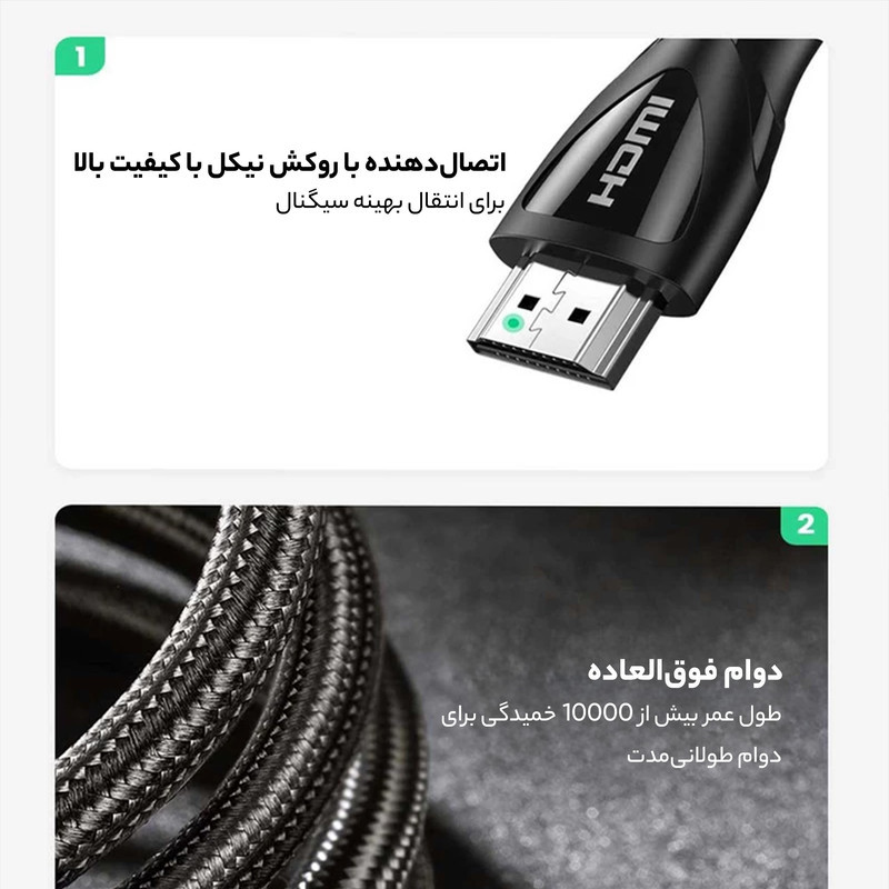 کابل HDMI یوگیرین مدل 8K طول 2 متر