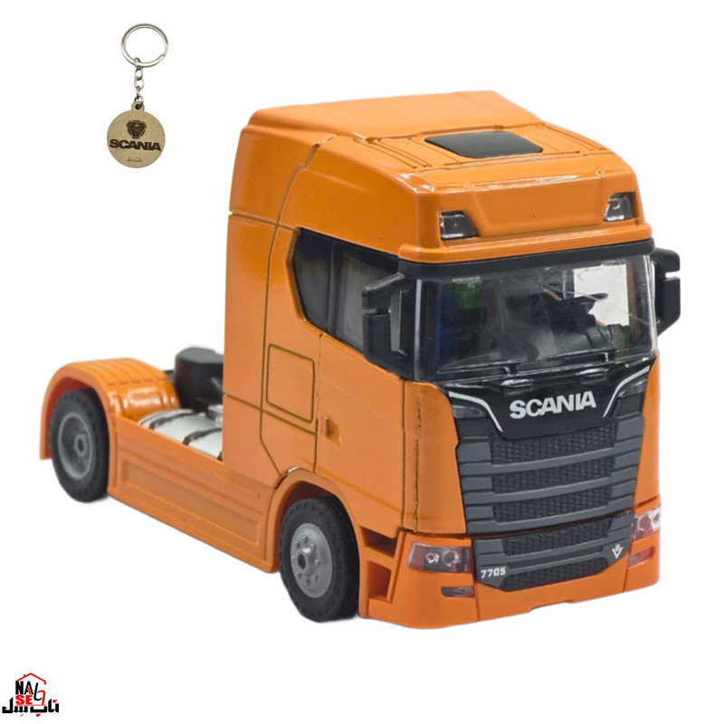 ماکت ماشین ناب سل مدل اسکانیا تک محور موزیکال فلزی SCANIA به همراه جاسوییچی
