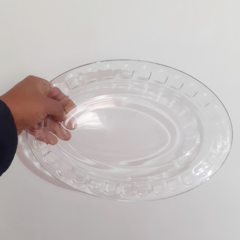 دیس شیشه‌ای و بلور اصفهان سری گلایل مدل 550 کریستال، سایز بزرگ، مناسب سرو برنج و مصارف مجلسی، قابل شستشو در ماشین ظرفشویی، مجموعه 2 عددی