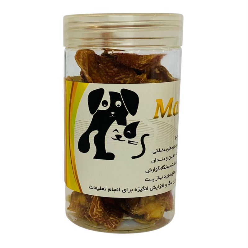 تشویقی سگ پت ماردین مدل زبان کوچک گوساله طعم گوشت گاو وزن 90گرم