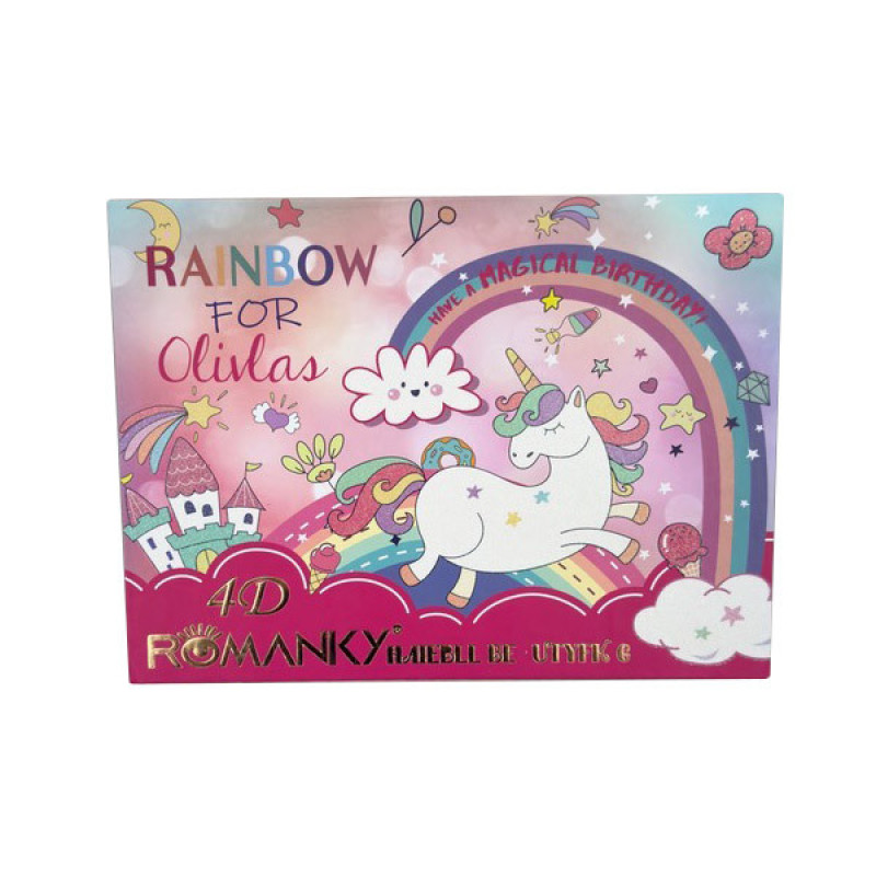 پالت سایه چشم گلیتری رومانکی مدل Rainbow