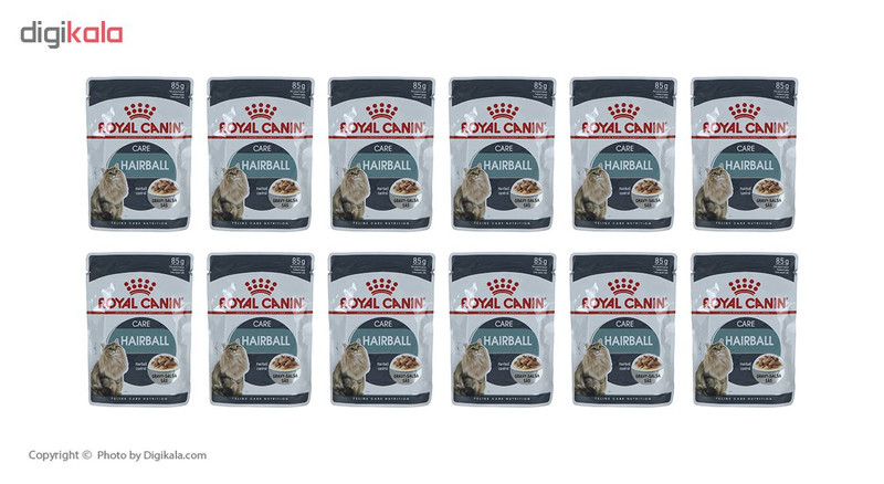 پوچ گربه رویال کنین مدل Hairball بسته 12 عددی وزن 85 گرم