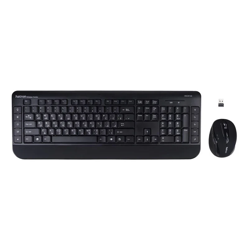 کیبورد و ماوس بی سیم هترون مدل HKCW140، سوییچ ممبران، Full-Size