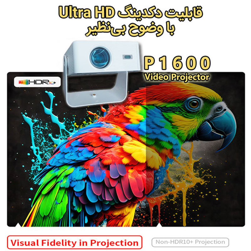 ویدئو پروژکتور مدل P1600 با وضوح تصویر 4K Ultra HD