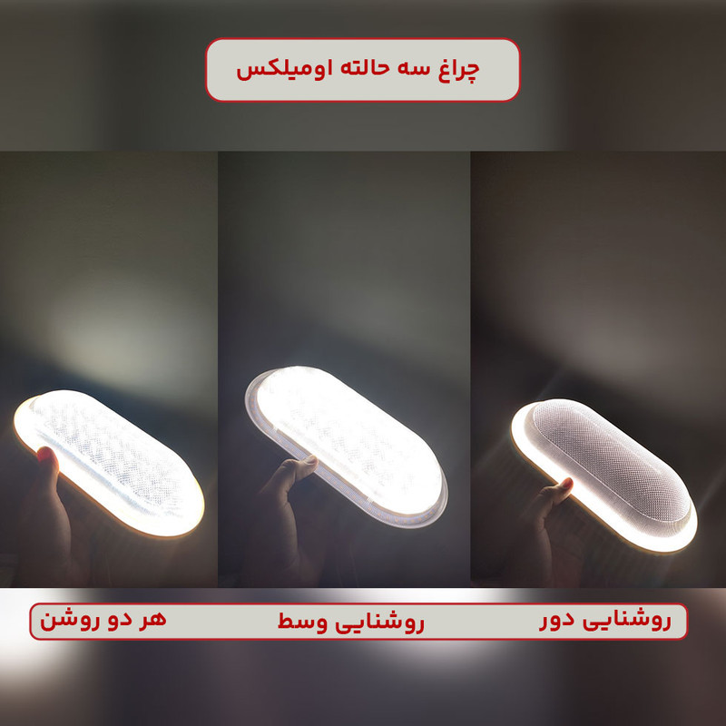 چراغ حیاطی 24 وات مدل سه حالته واترپروف طرح روکار بیضی کد 009
